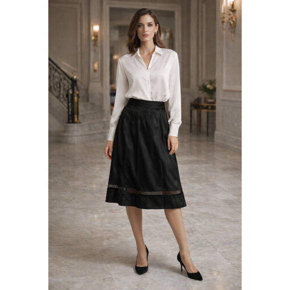 Marc Jacobs Dresses & Skirts - Marc Jacobs Silk ladies skirt black Size 10 dark feminine formal minimalistic